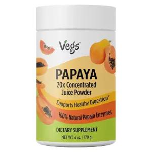 Vegs 파파야 주스 파우더 - 동결 건조 유기농 파파야 과일 주스, 소화 및 피부를 위한 100% 천연 파파인 소
