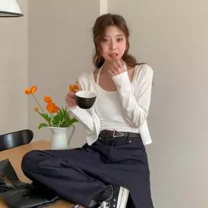 [신세계라이브쇼핑][옷자락] 여자 봄 여름 여리핏 홀터넥 캡나시 가디건 세트