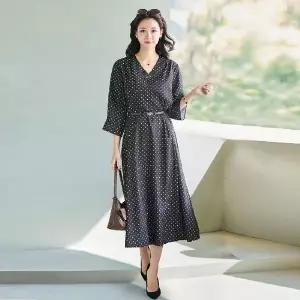 [NS홈쇼핑](삽)잔도트 브이넥 쉬폰원피스+ 벨트[35787777]