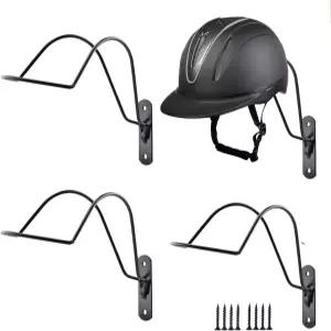 HDEYGIOU 4PCS 헬멧 랙 벽걸이 홀더 금속 승마 오토바이 야구 럭비 헬멧용 나사 포함