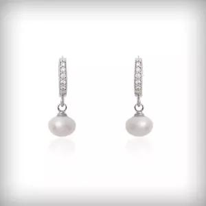 골드핀 담수 진주 드롭 실버 귀걸이 14K