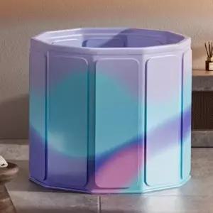 (색상 그라데이션 블루)덮개형 접이식 그라데이션 블루 이동식 반신욕 욕조