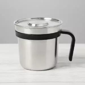 ( )450ml 304 스테인리스 캠핑 머그컵 뚜껑 포함 등산용 휴대용 식기