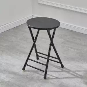 인테리어 의자 경량 접이식 철제 원목 폴딩 원형 스툴