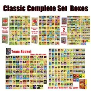PKM 카드 PTCG 빈티지 컴플리트 세트 정글/화석/베이스 세트/팀로켓 수집용 박스 (애호가 및 수집가용)