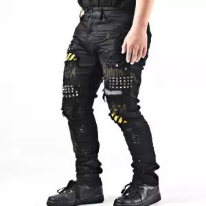 바이크진 빈티지 청 스판 바지 워싱 오토바이 찢청 팬츠 핏 일자 캠핑 슬림