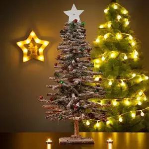 [알티피아]스노우 선물상자 원목 트리 크리스마스장식 미니트리-WD435E9