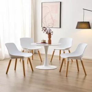 원형 주방 공간활용 거실 겸용 테이블 화이트 카페용