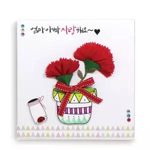 카네이션 종이액자 1인 전용포장 어버이날 스승의날 감사 선물