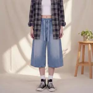 [하프클럽/셀러허브_여성트랜드패션]남녀용 버뮤다 봄여름 고무줄 데님팬