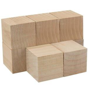 HOZEON 7.9cm(2.75인치) 나무 큐브 8개 천연 미완성 위한 사각 프로젝트를 대형 공예 블록 퍼즐 장식 DIY 페인팅 제작