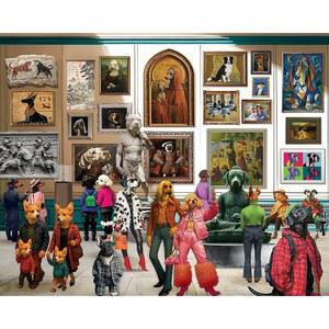 Paws and Portraits 성인용 1000피스 퍼즐 강아지 - 탐험하는 걸작 패셔너블한 재미있고 특징입니다 박물관을 그룹이