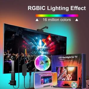USB Ambilight Tv Led 백라이트 키트 RGB/RGBIC 게임용 75-85in 스마트 TV 백 스트립 음악 동기화 용 카메