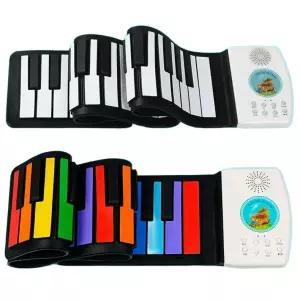 휴대용 피아노 49키 롤 실리콘 건반 연습 디지털 소프트 핸드롤 키보드