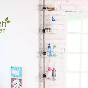 클램프고정코너선반 4단 선반 코너선반 욕실 화장실 코너장