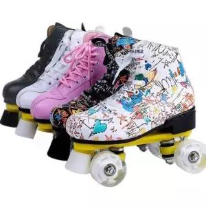 발광롤러스케이트 스피드 슈즈 롤라 입문용 야광 성인 블랙블랙휠 그래피티 바퀴 롤러슈즈