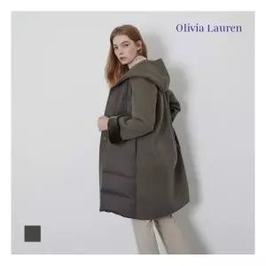 올리비아로렌 무스탕 패치 후드 코트_VOPEAYWA251