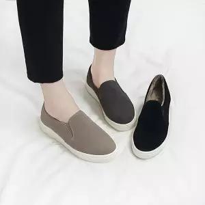 [디아]보브 국산 세무 밴딩 포근 털안감 통굽 슬립온 3cm