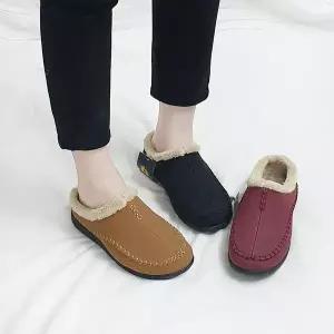 [디아]미프 세무 스티치 포인트 털안감 방한 털 슬리퍼 3cm