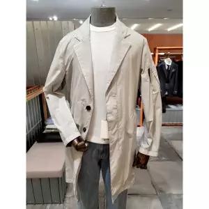 갤러리아 22 S/S 본 가먼트워싱 언컨 에어드랍 라이트그레이 홑겹코트 BN2SHA26