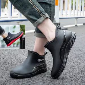 남성 여성 숏 레인부츠 패션 장화 장마철 앵글 미들 부츠 신발