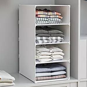 옷장 수납함 옷정리 선반 조립식 칸막이 4단 틈새 가방