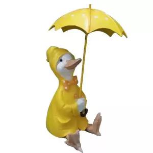 노란우산 오리 장식 정원 까페 소품 잔디 인테리어