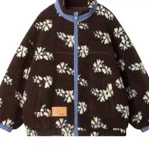 귀여운 꽃무늬 양털 집업 여성 겨울 따뜻한 아우터 자켓 숏패딩