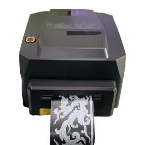 빨간색과 검은색 축제 리본 및 프린터 패키지  300dpi 열전사 인쇄