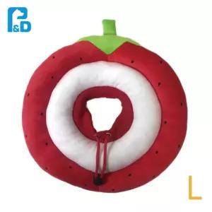 핥음방지 습관훈련 애견 넥카라 딸기 L