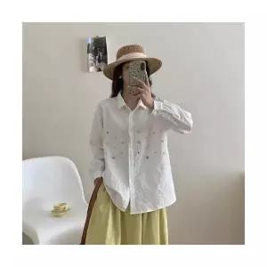 마이진 여성 가을 루즈핏 롱 셔츠 블라우스 긴팔 상큼 탑 멀티 ADOR3