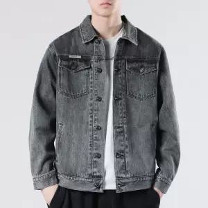 남성용 데님 빈티지 캐주얼 센스있는 청자켓 칼라 카고자켓 루즈핏 코트 DUCHI1