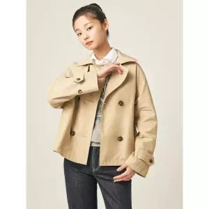 빈폴 레이디스 BEANPOLE LADIES 코튼 숏 더블 트렌치 - 베이지