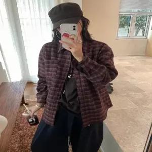 앤트맨 여자 셔츠 올가을 긴팔 기모 체크 상의 OPH3