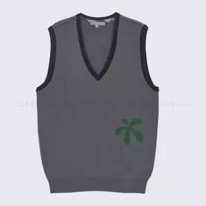 그린패턴 그레이 니트 조끼  교복 학생복