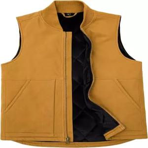 남성용 북극 퀼팅 안감 오리 조끼 워싱 풀 집업 유틸리티 러기드 캔버스 워크 재킷