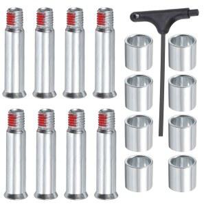 uxcell 인라인 스케이트 액슬 스페이서 나사 교체, T 핸들 렌치 포함 롤러 교체 액세서리