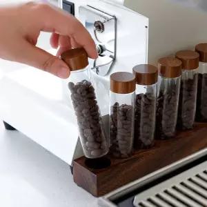 소형 원두보관함 밀폐용기 파우더통 시향 분쇄 블랜더 핸디형 원두보관대 원목 가정용