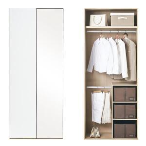 한샘 바이엘 글로시 거울옷장 90cm(높이216cm) 화이트 하이글로시 T수납형