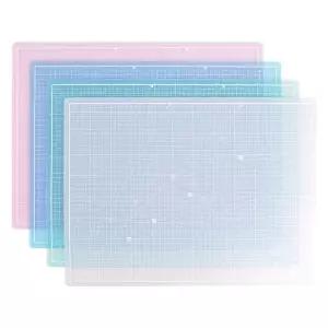 [현대오피스] 컬러투명 컷팅매트 HOM-A2 최고급PVC 데스크매트 그린, 회색, 블루 택1