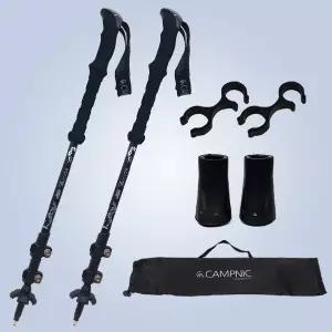 [캠프닉]초경량 카본 트레킹폴 등산스틱 2개 3단조절 반사판 등산용 스틱 장비 노르딕워킹 폴대 지팡이