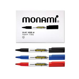 모나미 네임펜 M 1다스 2mm 검정 빨강 파랑 굵은글씨용 12개입