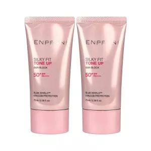 엔프라니 실키핏 선 블록 70ml 2개 톤업 썬 크림 PA++++