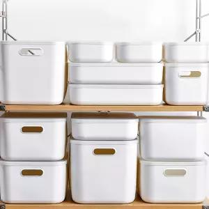 1 ＋1가규 모던 라운드 리빙박스 M-HALF사이즈 국내생산 펜트리정리함 수납박스