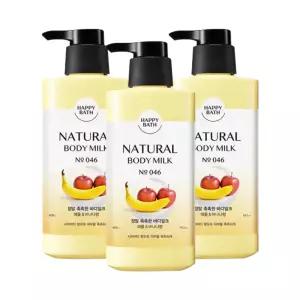 해피바스 정말 촉촉한 바디밀크 400ml 3개