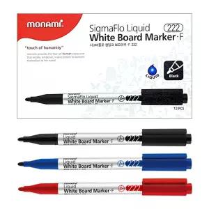 모나미 시그마플로 생잉크 보드마카 F-222 둥근닙 1타 12자루 마카펜 12개