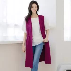 [드리다]드리다 DV21202 여성 여름 린넨 마 조끼 루즈핏 모던 빅사이즈 롱 베스트 중년여성 엄마 40-50대 5