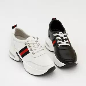 (천연소가죽) 티안나는 8cm키높이 속굽 밴딩 스니커즈