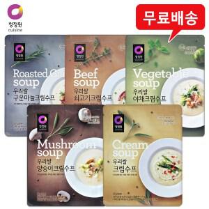우리쌀수프 30개 1box(구운마늘크림6+쇠고기크림6+야채크림6+양송이크림6+크림6)/무료배송