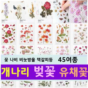 압화스티커 벚꽃 팬시 다꾸 폰꾸 꽃 스티커 책갈피 북마크 꾸미기 재료
